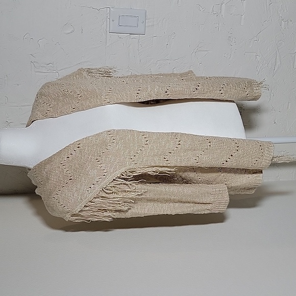 Cupio Open Front Cardigan Sweater Fringe Tassel Longsleeve Lapel Collar Casual M - Picture 5 of 14